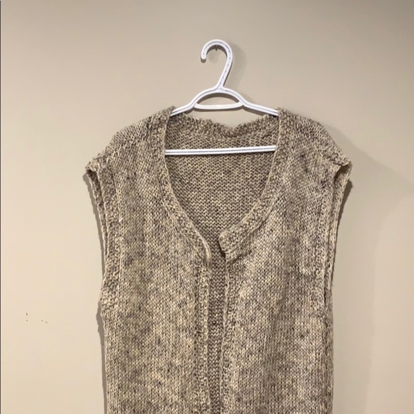 Vintage Long Tan Hand Knit Vest - Women’s Size Medium - Picture 3 of 7